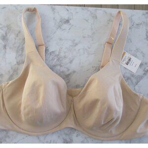 New Delimira Bra 42C Beige Tan Minimizer Back Closure Underwire W635